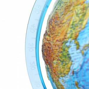 GLOBEN Глобус физико-политический рельефный «Классик Евро», диаметр 210 мм, с подсветкой от батареек