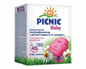 Комплект PICNIC BABY Электрофумигатор Жидкость Комары 45 ночей