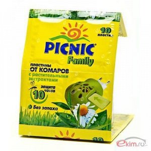 Пластины PICNIC FAMILY Комары 10шт