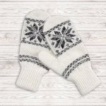 Женские варежки Аляска белый