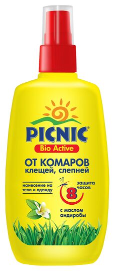 Спрей PICNIC BIO Active Комары,клещи 120см3