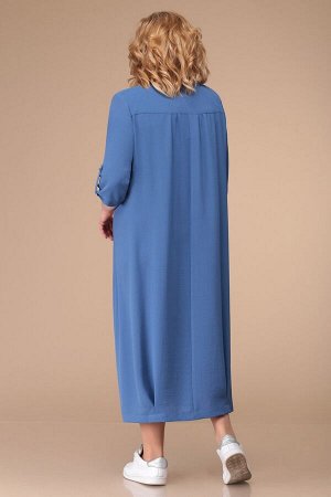 Платье Linia-L Б-1722 темно-голубое