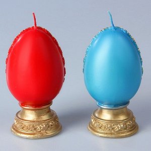 Декоративная свеча «Пасхальное яйцо с берёзой»