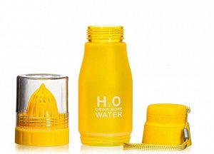 Бутылка для воды с инфузером и чашкой Verona H2O, 650 мл, желтая
