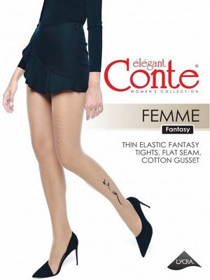 Femme колготки (Conte) с тату-рисунком