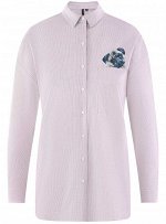 Рубашка oversize с нашивками