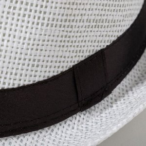 Шляпа мужская MINAKU "Плетеная", размер 58, цвет белый