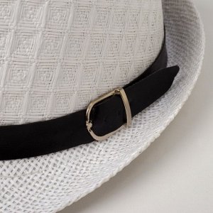 Шляпа мужская MINAKU "Классика", размер 58, цвет белый