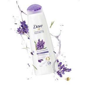 DOVE NOURISHING SECRETS шампунь густые и сильные ЛАВАНДА И РОЗМАРИН, более плотные и густые волосы 380 мл