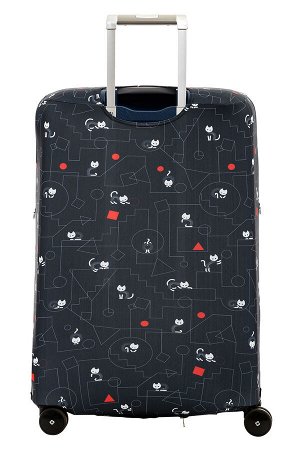 Чехол для чемодана «Коты и порядок в черном» с паттерном Студии Артемия Лебедева L/XL (SP310)
