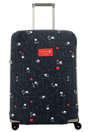 Чехол для чемодана «Коты и порядок в черном» с паттерном Студии Артемия Лебедева M/L (SP310)