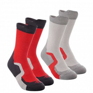 Носки для горных походов с высоким голенищем детские 2 пары красные Crossocks