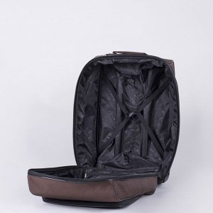 Чемодан малый 20", отдел на молнии, с расширением, наружный карман, 2 колеса, цвет коричневый