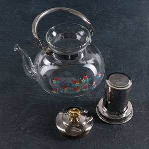 Чайник стеклянный заварочный «Весна», 1,4 л, 20,5?17?14,5 см, металлическое сито