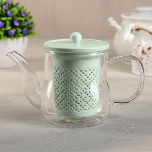Чайник заварочный«Нежность», с керамическим ситом , 400 мл, цвет мятный