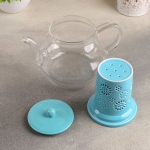 Чайник заварочный «Нежность», с керамическим ситом, 700 мл, цвет голубой