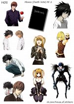 Стикерлист &quot;Манга  Death Note(Тетрадь смерти) №2&quot;