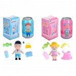 ИГРОЛЕНД Кукла-сюрприз в банке, пластик, 6,3х11см, 6-12 дизайнов