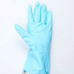 Перчатки хозяйственные с утеплителем «Совы». размер L, ПВХ, длинные манжеты, цвет голубой