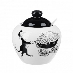 MILLIMI Черный кот Сахарница 550мл, керамика