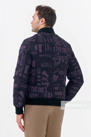 Мужская куртка текстильная на синтепоне с отделкой из трикотажа