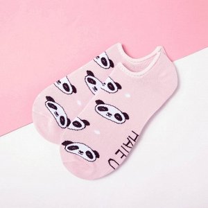 Носки укороченные "Панды" р. 36-39 (23-25 см), розовый