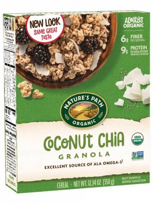 Chia Plus Coconut Chia Granola Органическая Гранола с кокосом и  семенами чиа карт/кор 350 гр 1/12