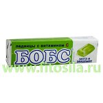 Бобс &quot;Мята с эвкалиптом&quot; с витамином &quot;С&quot; леденцы от кашля - БАД, 35 г, 10 шт.