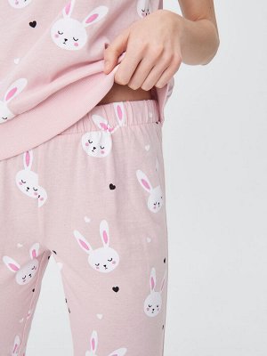 Пижамный комплект из двух предметов с принтом "кролик"