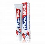 Отбеливающая зубная паста с кальцием и фтором Мятная &quot;White&amp;White&quot; 150 г (коробка) / 80
