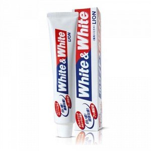 Отбеливающая зубная паста с кальцием и фтором Мятная "White&White" 150 г (коробка) / 80