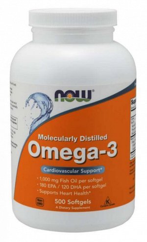 Омега 3 NOW Omega-3 1000мг (180/120) - 500 капс.