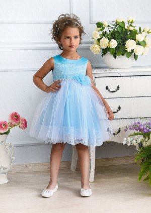 Восхитительное нарядное платье для маленьких принцесс, цвет голубой