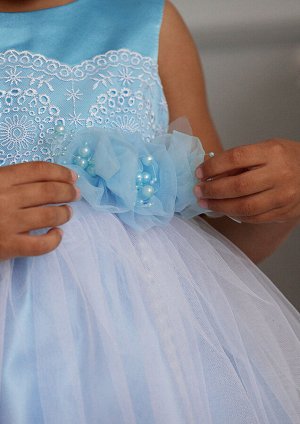 Восхитительное нарядное платье для маленьких принцесс, цвет голубой