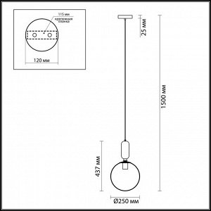 4671/1 PENDANT ODL20 245 черный/белый Подвес E27 1*40W (тип лампы СВЕЧА ) 220V OKIA