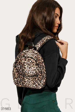 Маленький рюкзак в леопардовый принт