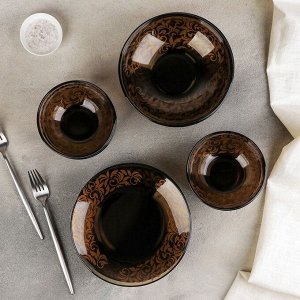 Набор столовый «Эмилия», 24 предмета, цвет коричневый