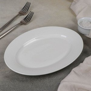 Блюдо «Каресса», 25x18 см, цвет белый