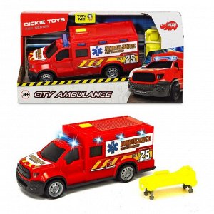 Машинка скорой помощи с носилками, 18 см, световые и звуковые эффекты
