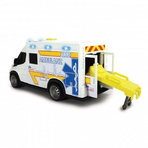 Машинка скорой помощи Iveco Daily с носилками, 18 см, световые и звуковые эффекты