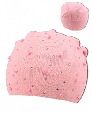 Розовая шапка для девочки 37244-ПШ18