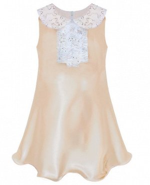 Бежевое нарядное платье для девочки 7644-ДН16