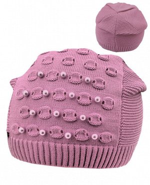 Розовая шапка для девочки 37352-ПА19