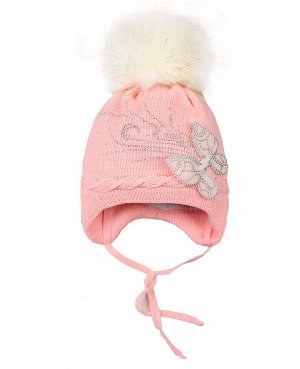 Розовая шапка для девочки на синтепоне 12511-ПШ18