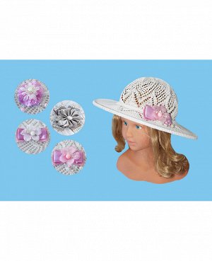 Ажурная шляпа для девочки белая 31622-ПШ17