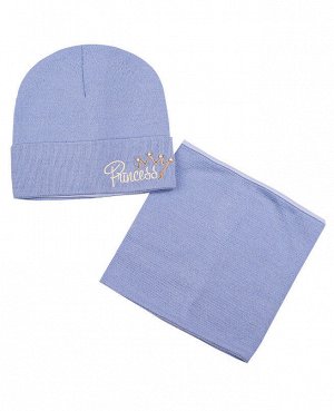 Комплект для девочки (шапка+снуд),голубой 47272-ПШ19