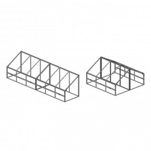 Каркас парника, 2.1 - 1.0 - 1.18 м, оцинкованный профиль 20 - 20 мм, без поликарбоната, «Парниша»