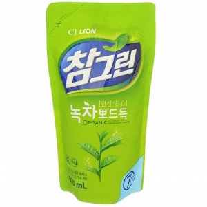 CJ LION Ср-во д/посуды, фруктов, овощей "Chamgreen - Зеленый чай"  800гр(780мл)  мяг. упак. Корея