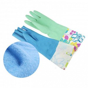 Хозяйственные перчатки с флисовым подкладом и удлиненной манжетой ПВХ