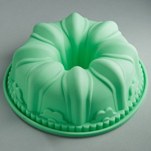 АК-6181S Форма для выпечки кекса "Кулич" цвет: зеленый 22*7см (100)